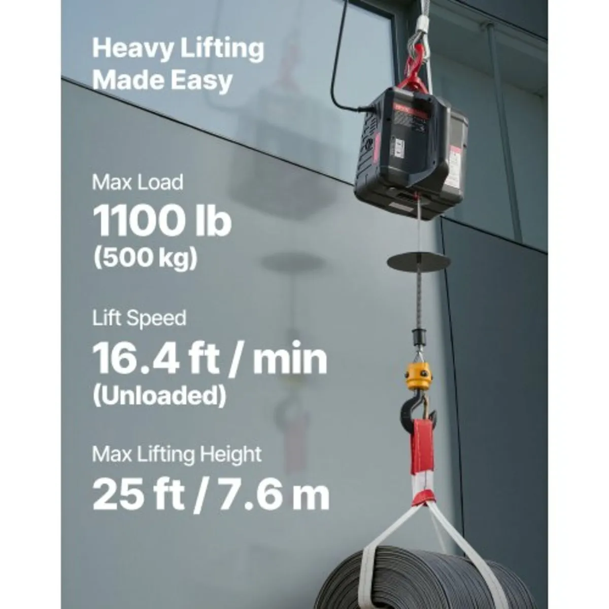 2-in-1 Electric Hoist Winch, 500 kg Capacity, 1500 - Image 2