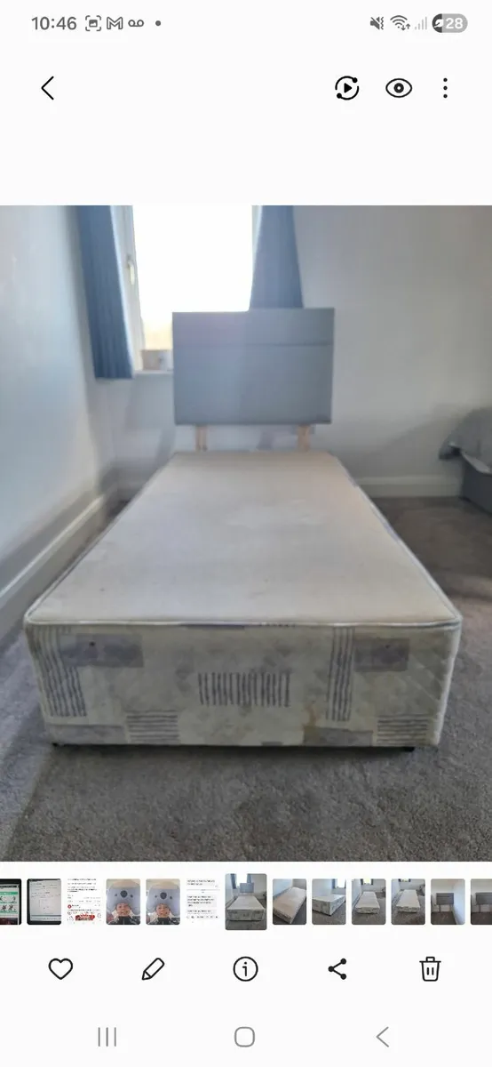 Bed and headboard for sale - Image 1