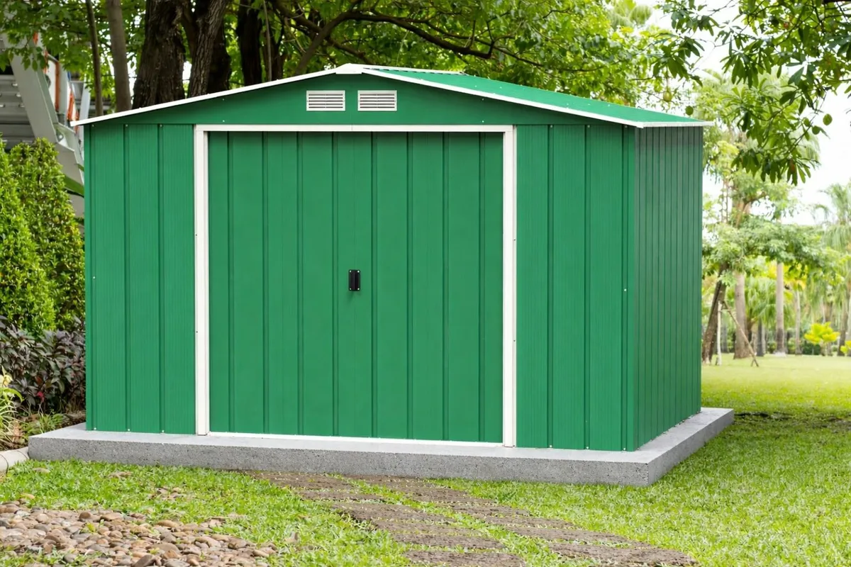 ECO 8x8 Steel Garden Shed – FREE Floor Kit - Image 1