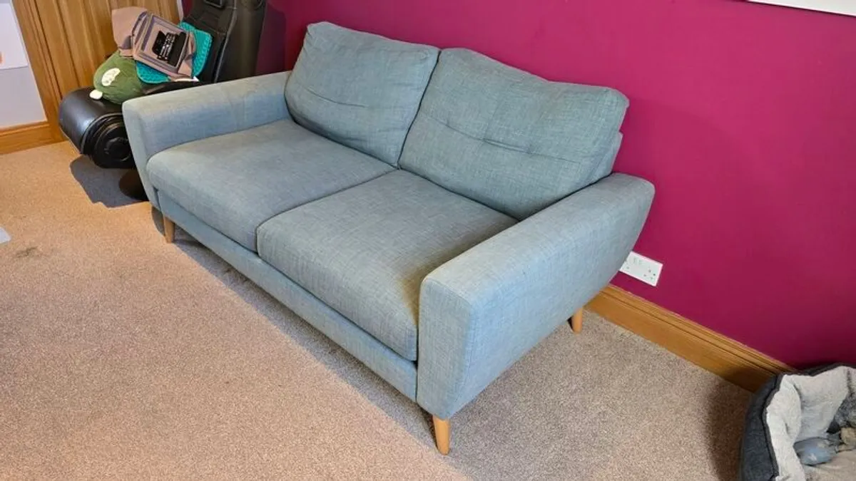 Matching Pair of 2 seater Teal Green Couched - Image 3