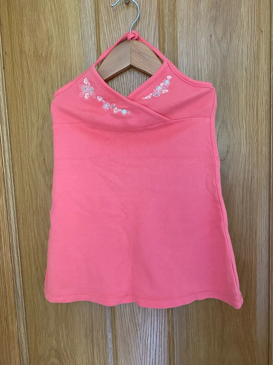 New Girls Summer Coral Halter Neck Dress - Image 4