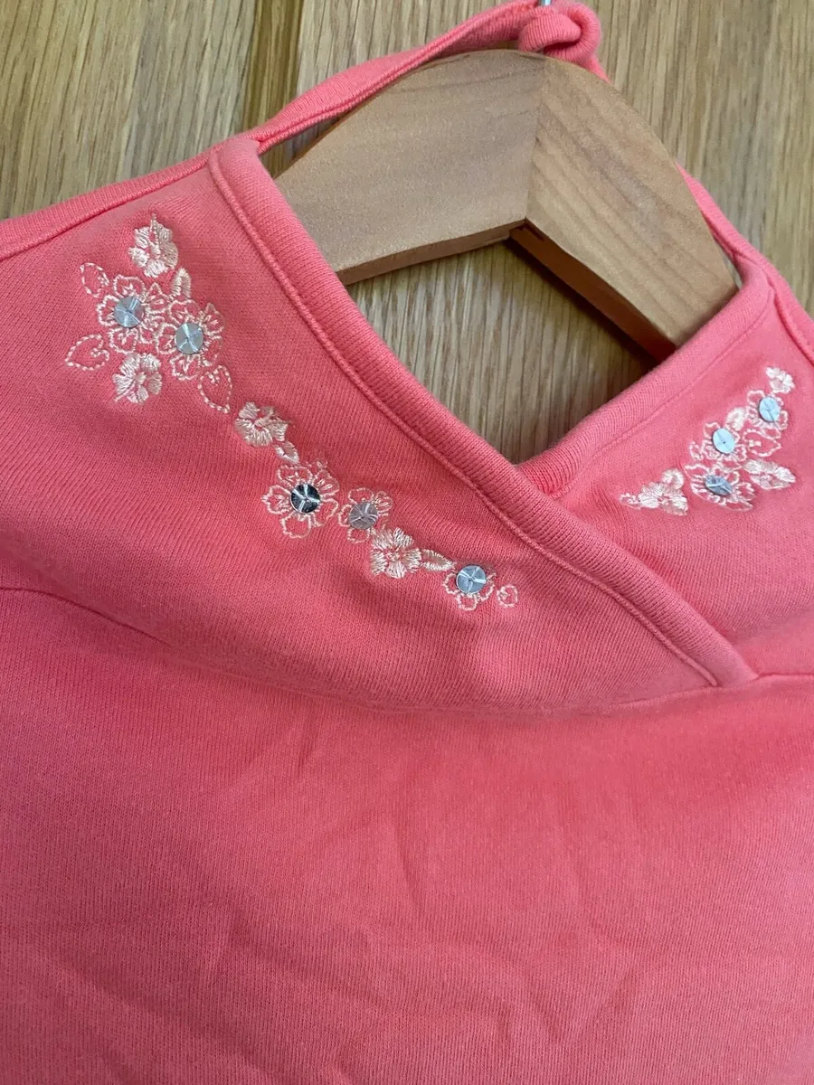 New Girls Summer Coral Halter Neck Dress - Image 1