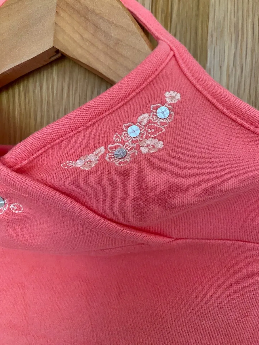 New Girls Summer Coral Halter Neck Dress - Image 3