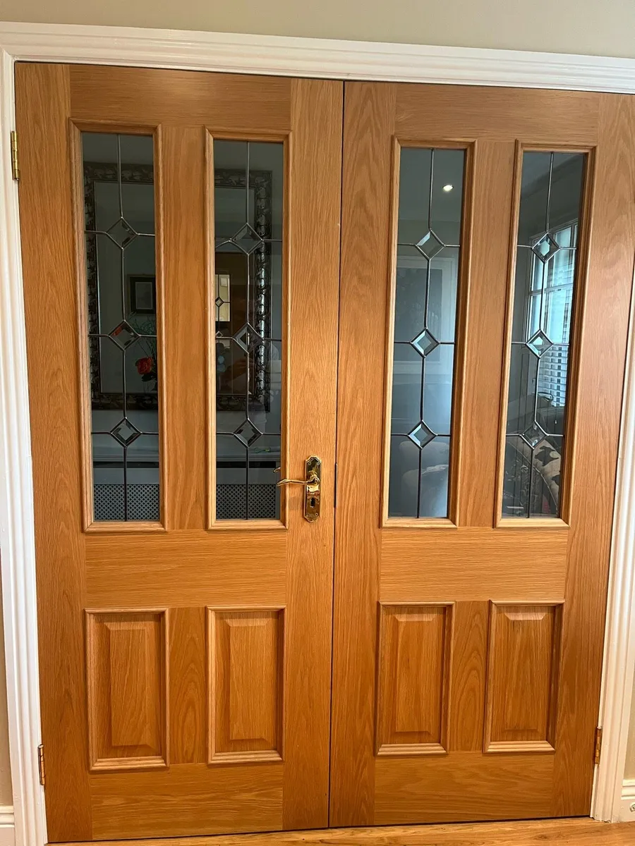 Interior solid oak double doors - Image 1