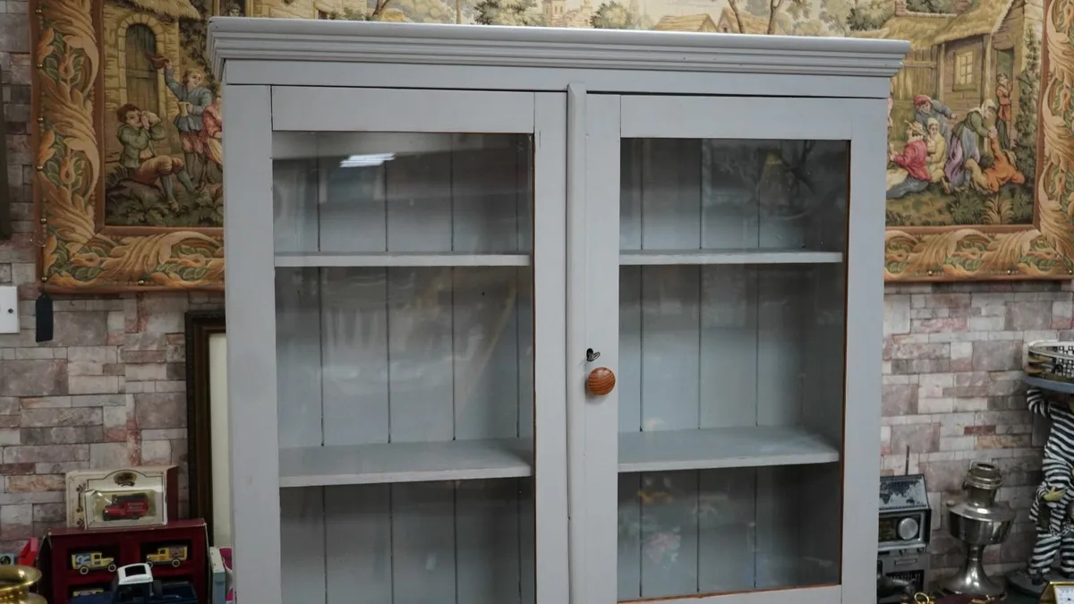 Vintage Grey Kitchen Cabinet - Image 4