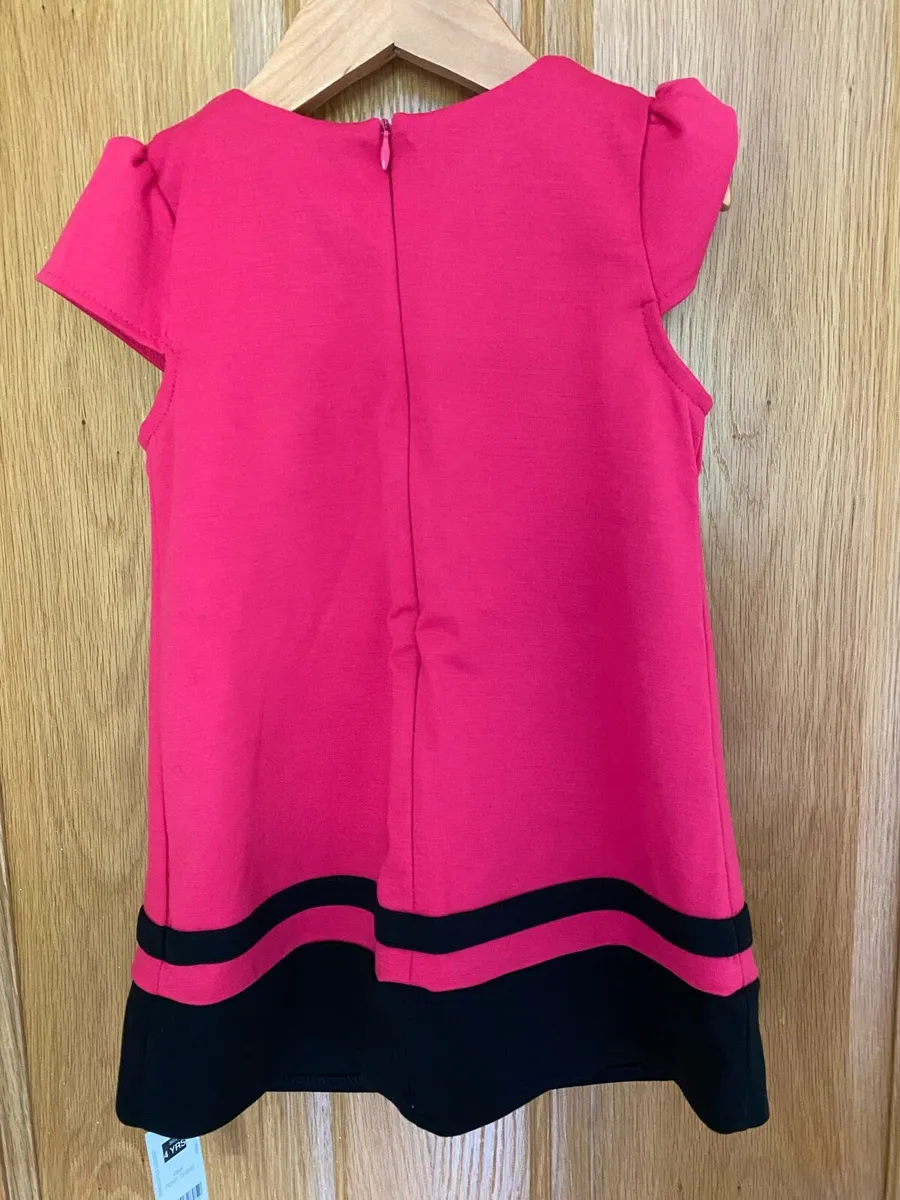 Brand New Girl’s Pink Ponti Dress Black & Pink - Image 3