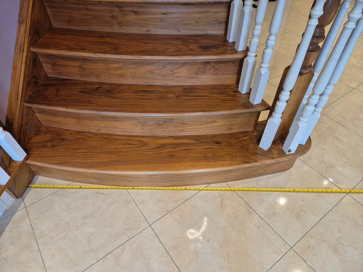 Curved Walnut Wooden Stair Gate - Image 2