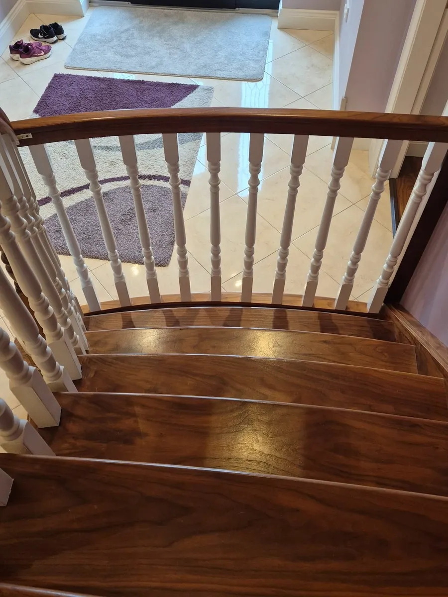 Curved Walnut Wooden Stair Gate - Image 3