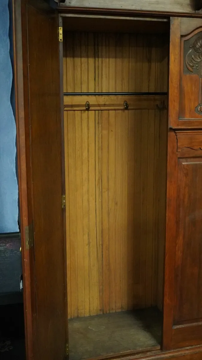 Antique Double Door Mirrored Wardrobe - Art Nouvea - Image 4