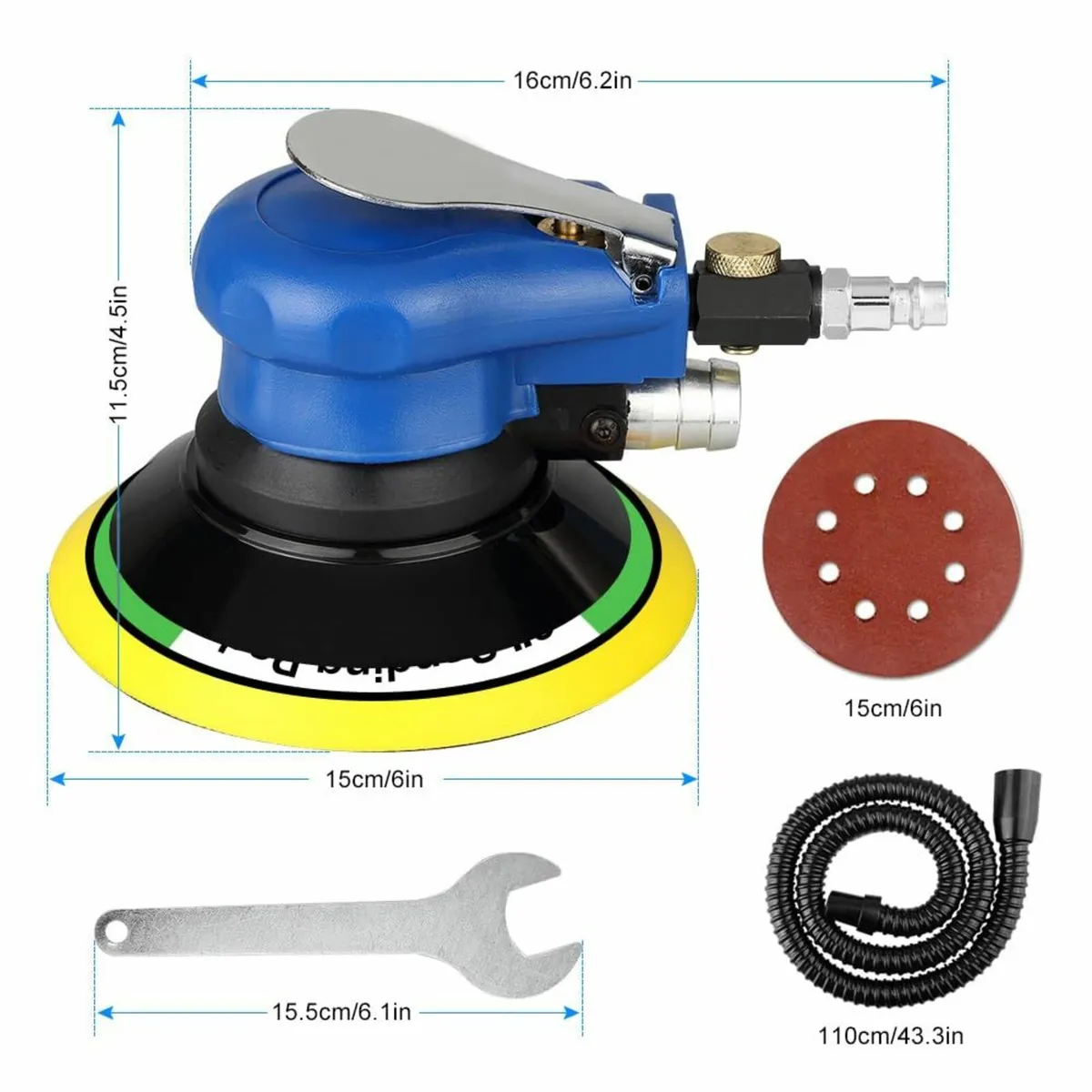 6" Air Random Orbital Sander Dual Action - Image 4