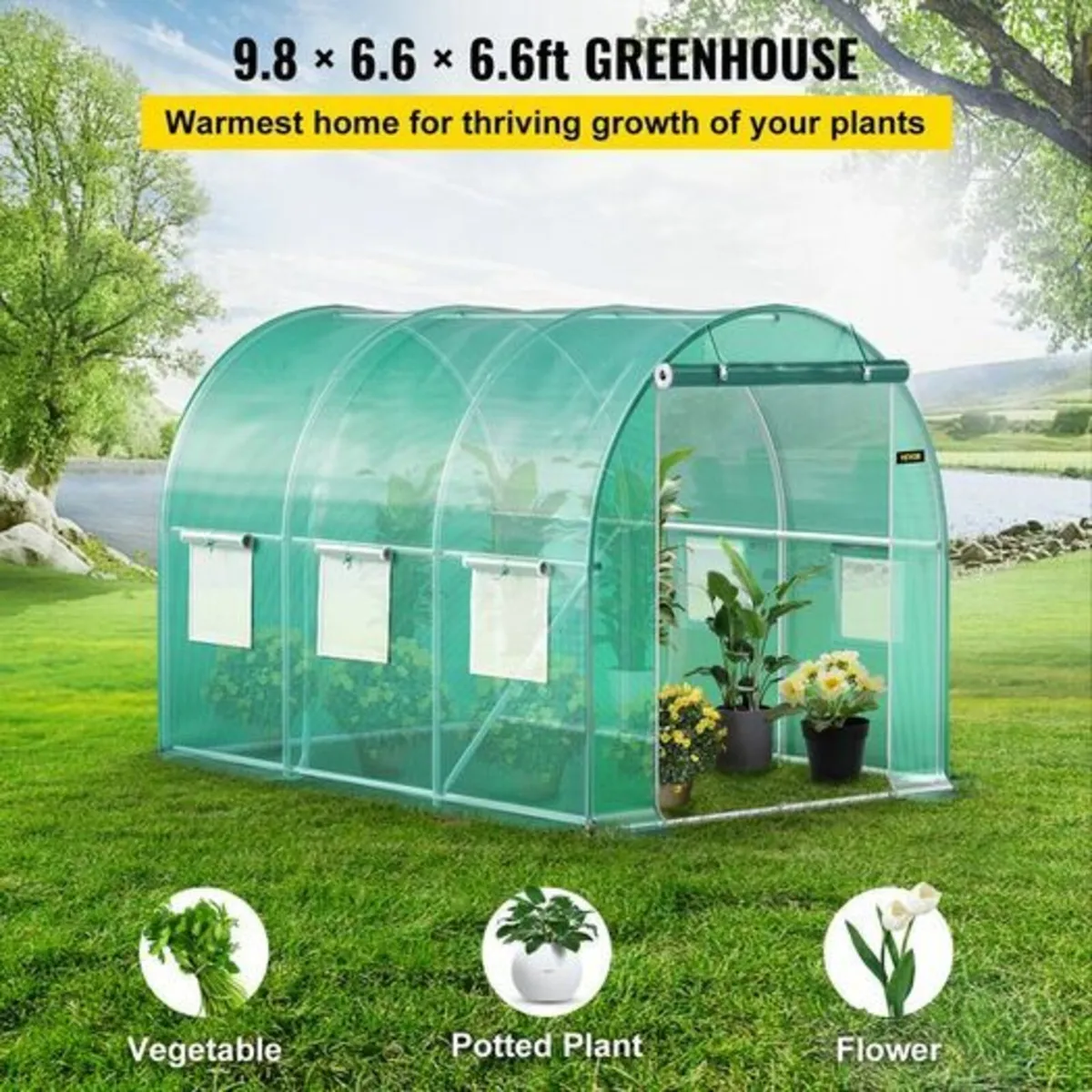 Walk-in Tunnel Greenhouse, 10 x 7 x 7 ft Portable - Image 2