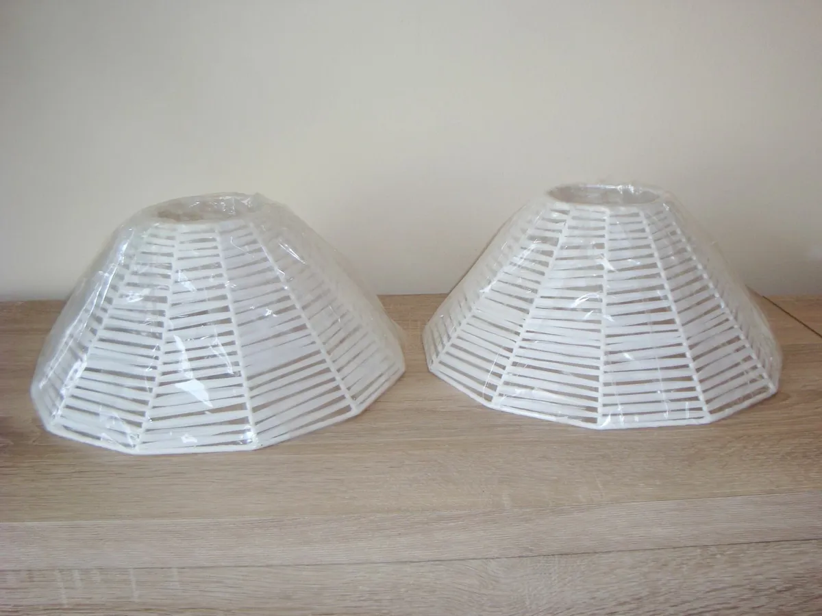 TWO white lamp shades - Image 1