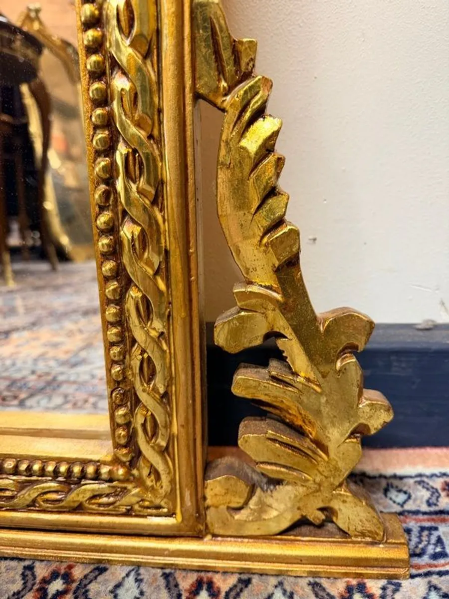 Elegant French Louis XV Style Giltwood Overmantle Mirror - Image 3