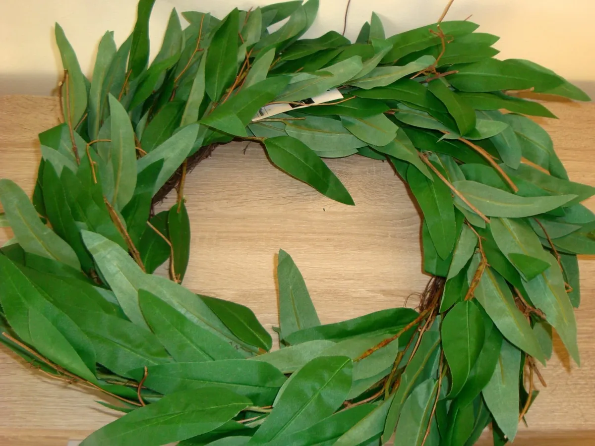 Green leaf and natural twig wreath - NEW - Image 3