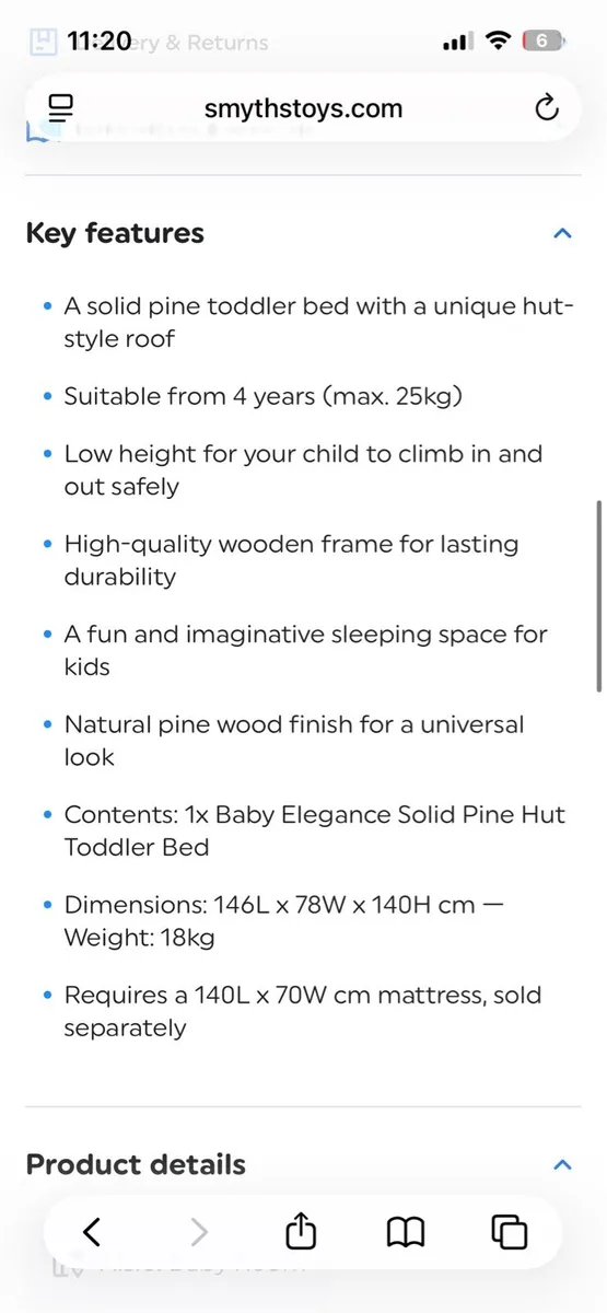 Kids bed from Smyths - Image 2