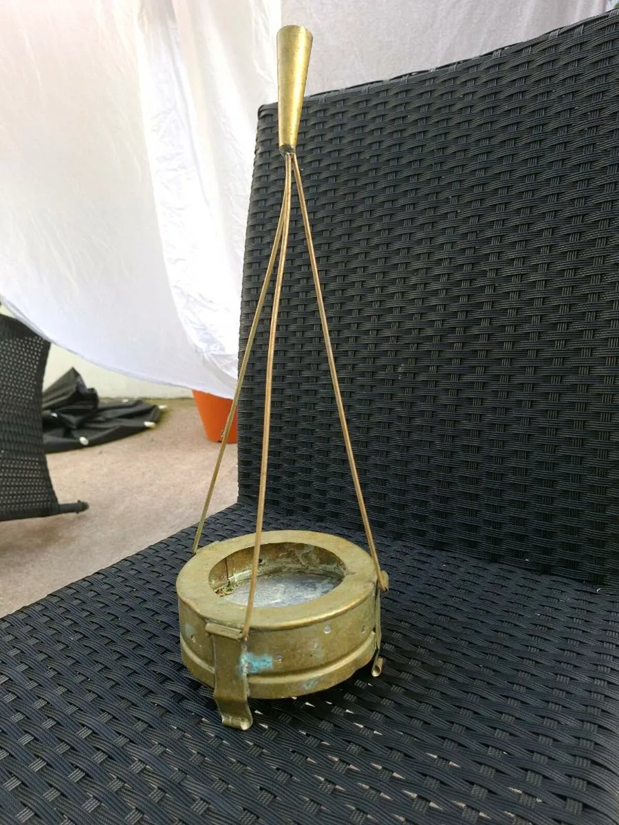 Vintage Brass Coffee pot warmer/Incense holder - Image 3