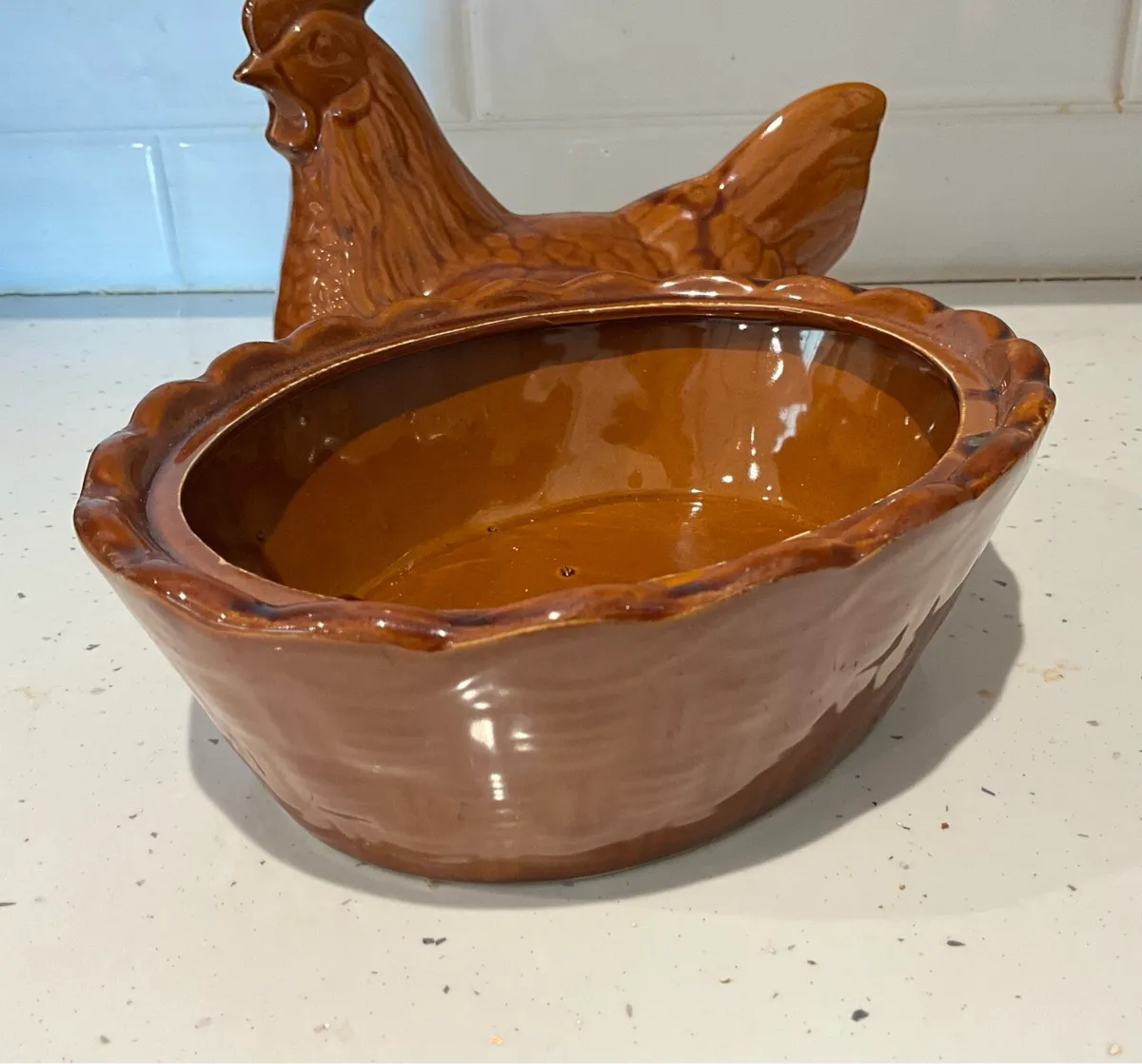 Brown China Hen on Nest Egg Holder - Image 2