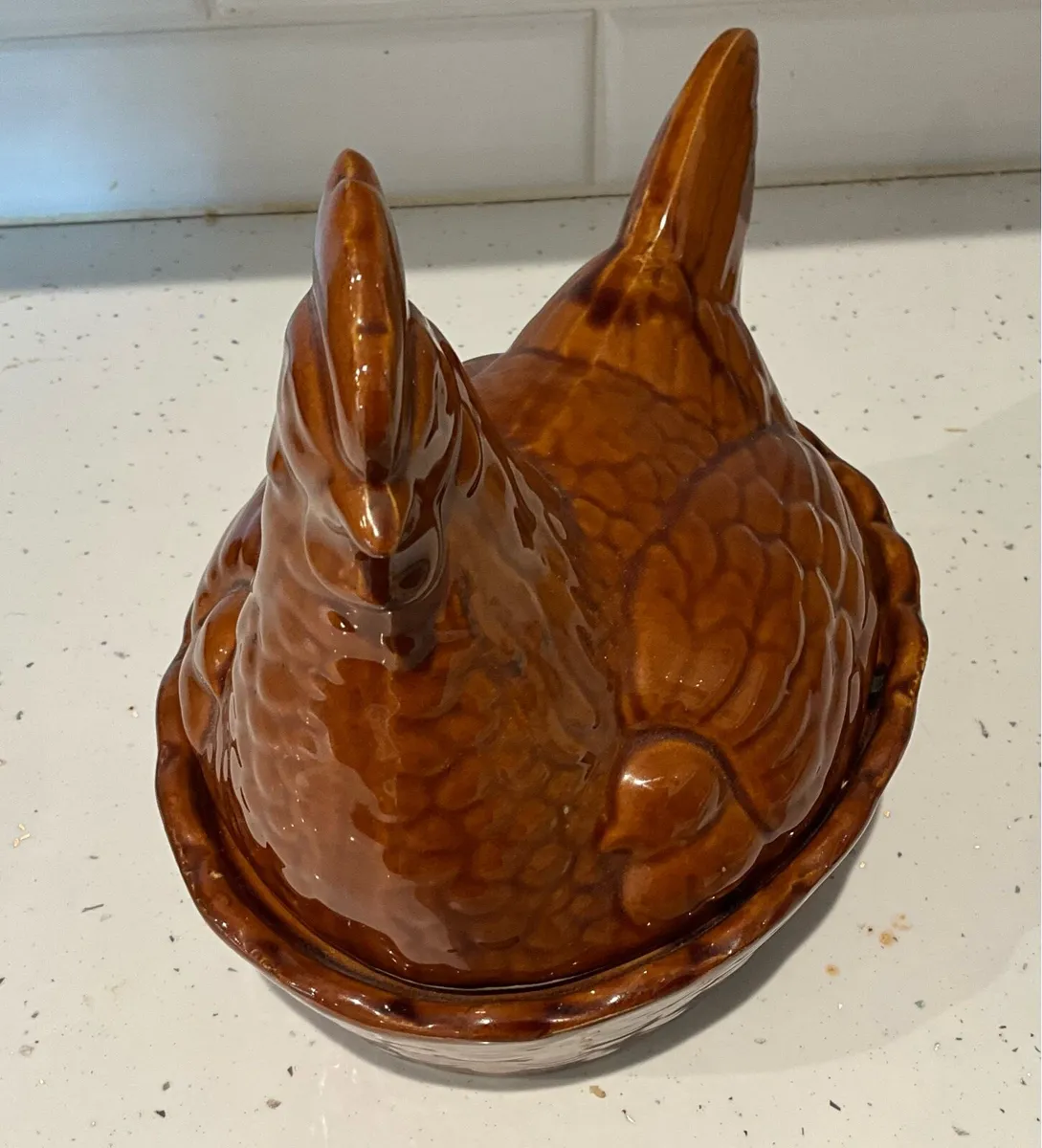 Brown China Hen on Nest Egg Holder - Image 4