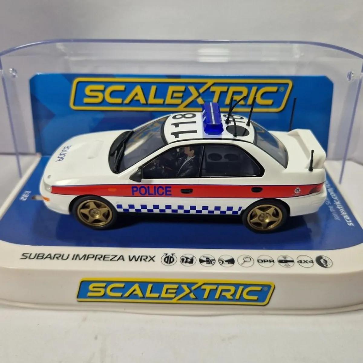 Scalextric Subaru Impreza WRX Police Slot Car  ( C4429 classic street ) - Image 2