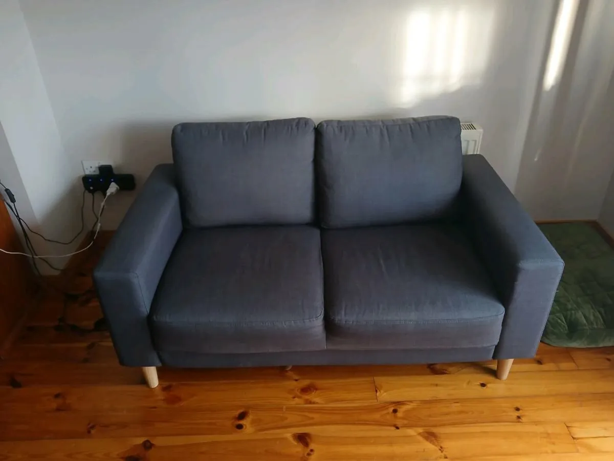 Sofa EGENSE 2 seater dark grey fabric