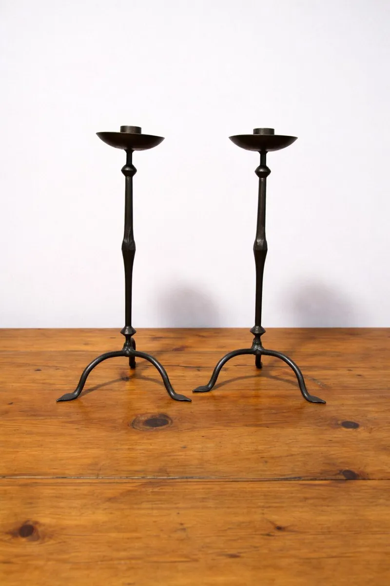 Pair of Antique Solid Metal Lamps _ South African - Image 3