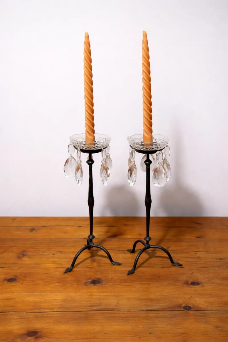 Pair of Antique Solid Metal Lamps _ South African - Image 4