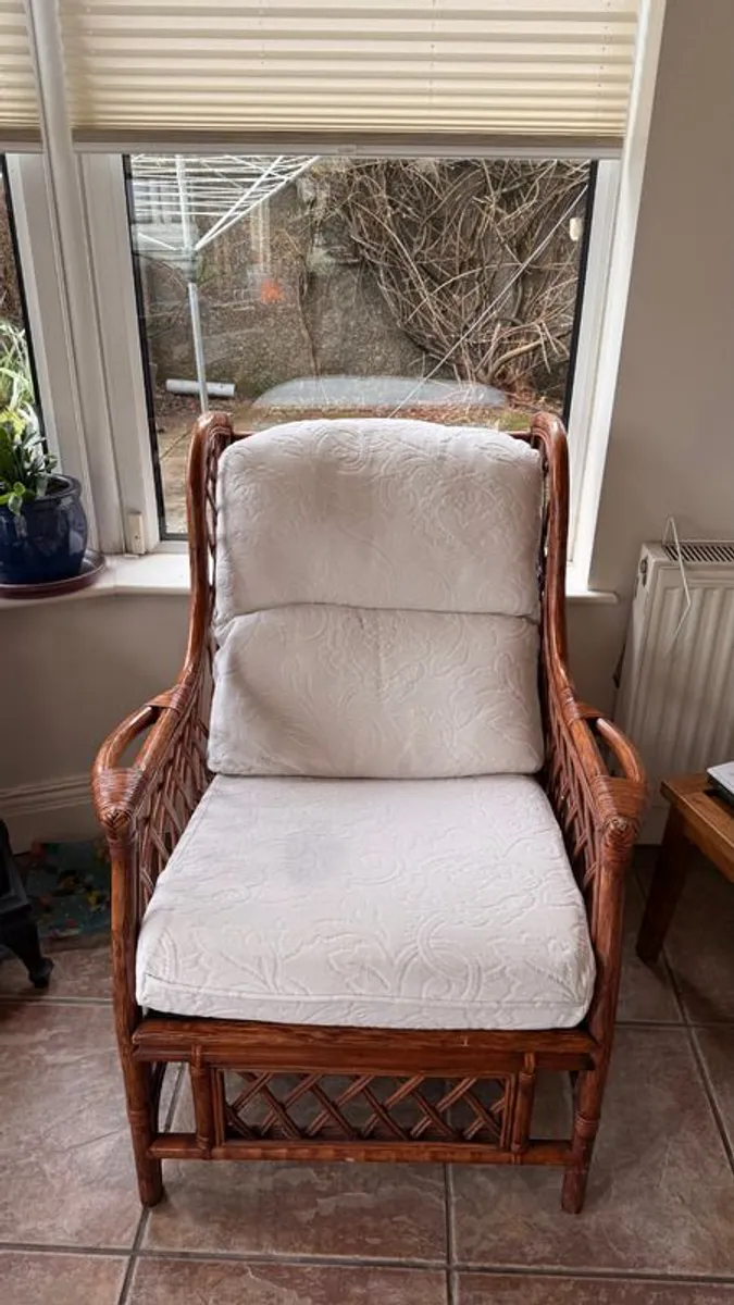 Set of 4 Bamboo / Rattan Lounge Chairs - Image 3