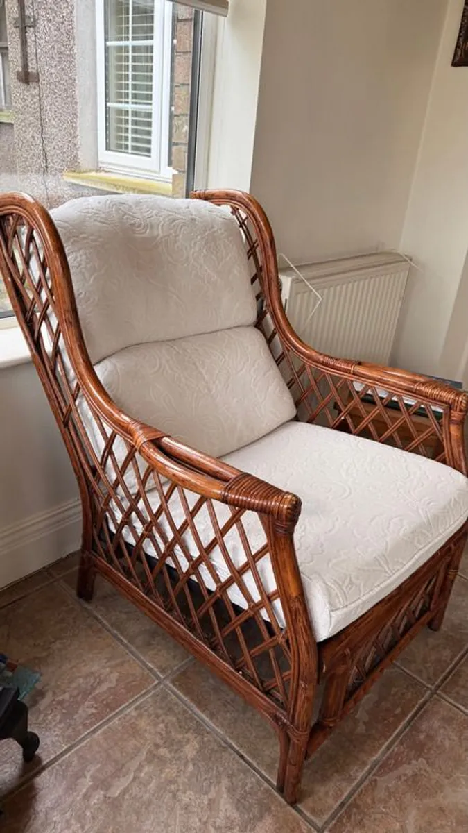 Set of 4 Bamboo / Rattan Lounge Chairs - Image 4