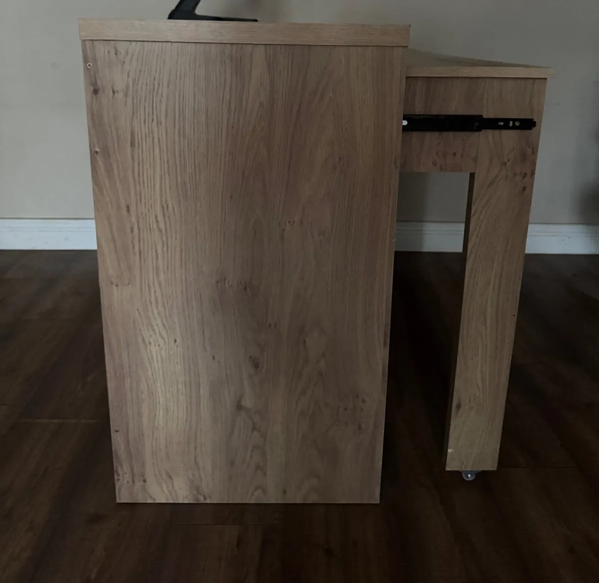 Seville 2 Drawer Slider Desk - GREY Gloss / Light - Image 1