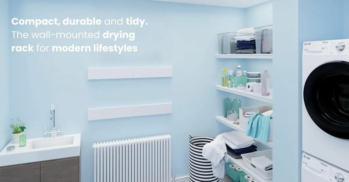 Glide Foldable Wall Mounted Clothes Rack Retractab - Image 4