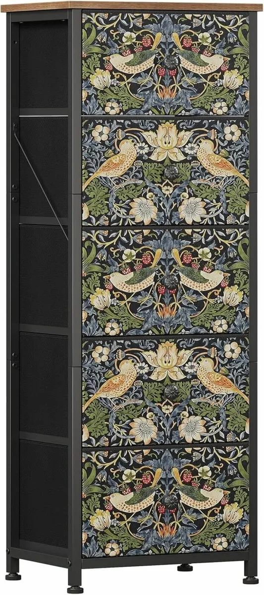 Bedroom Chest of Drawers with 5 Fabric Strawberry - Image 1