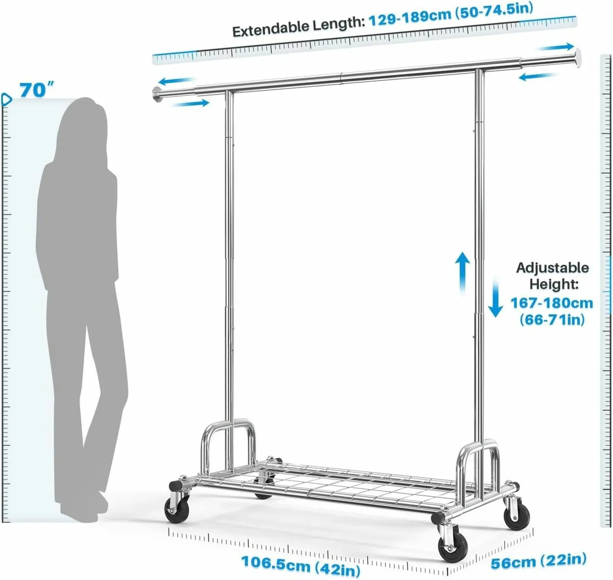 Heavy Duty Clothes Rail 238kg (525lbs) Capacity - Image 2
