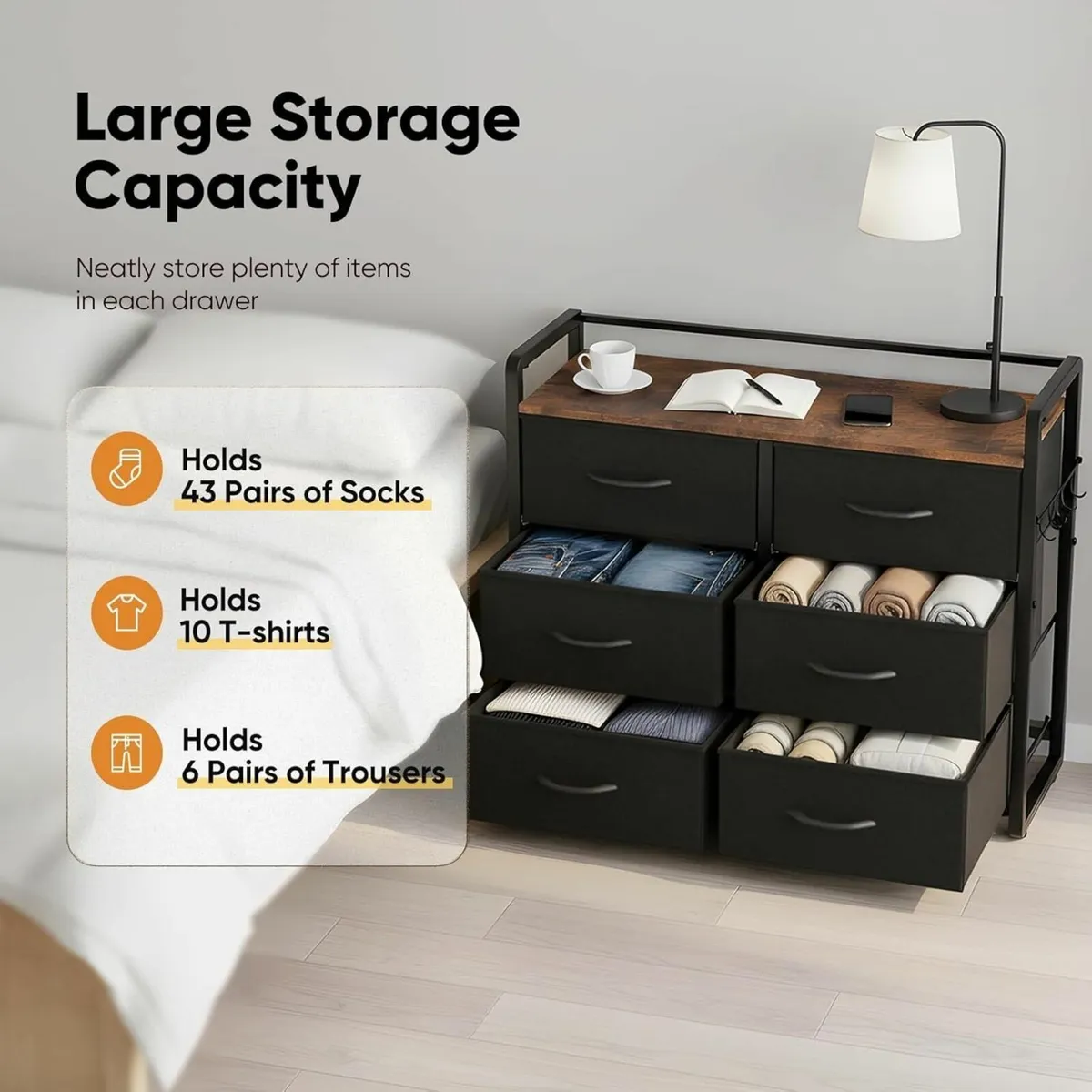 Chest of Drawer with 6 Drawers Large Capacity - Image 3
