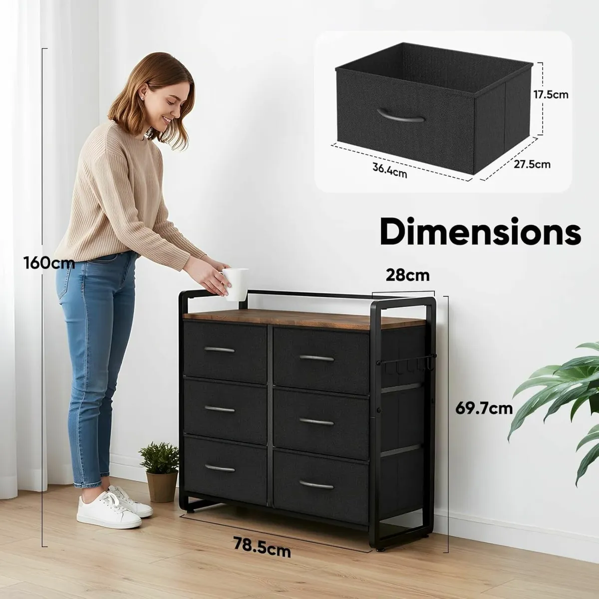 Chest of Drawer with 6 Drawers Large Capacity - Image 2