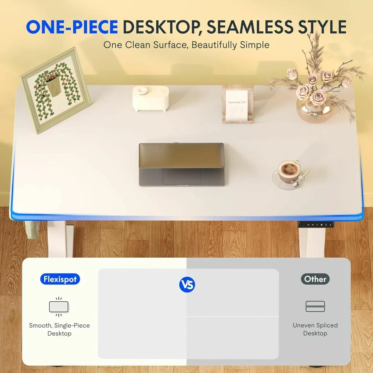 E1 Plus ONE PIECE Electric Standing Desk Height - Image 4