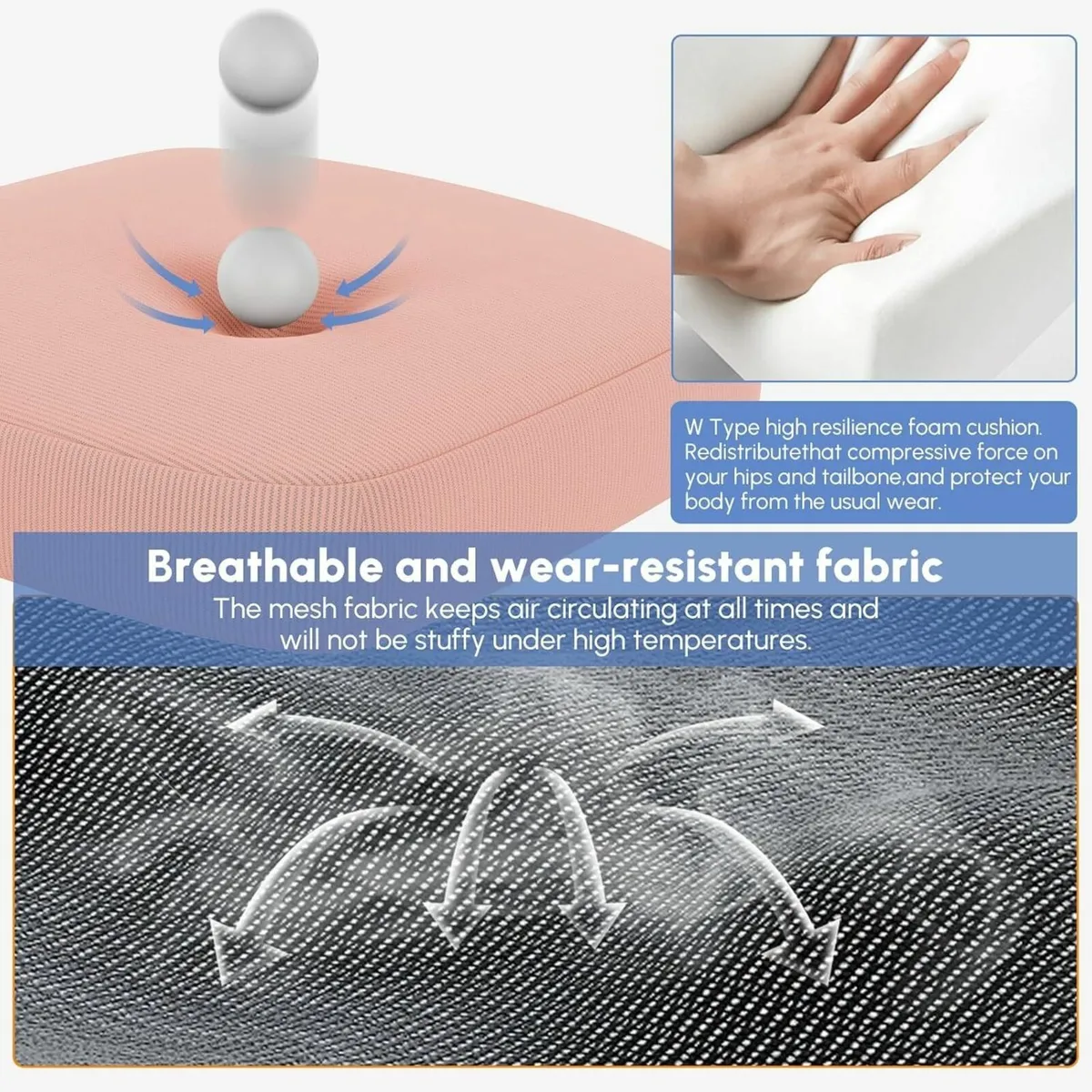 Pink Office Chair Mesh Desk with Footrest for - Image 4