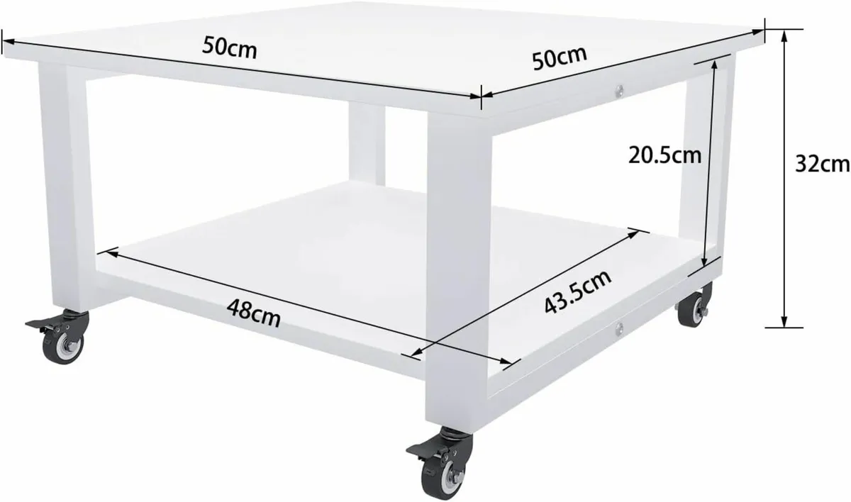 2-Tier Movable Laser Printer Copier Stand Cart - Image 2