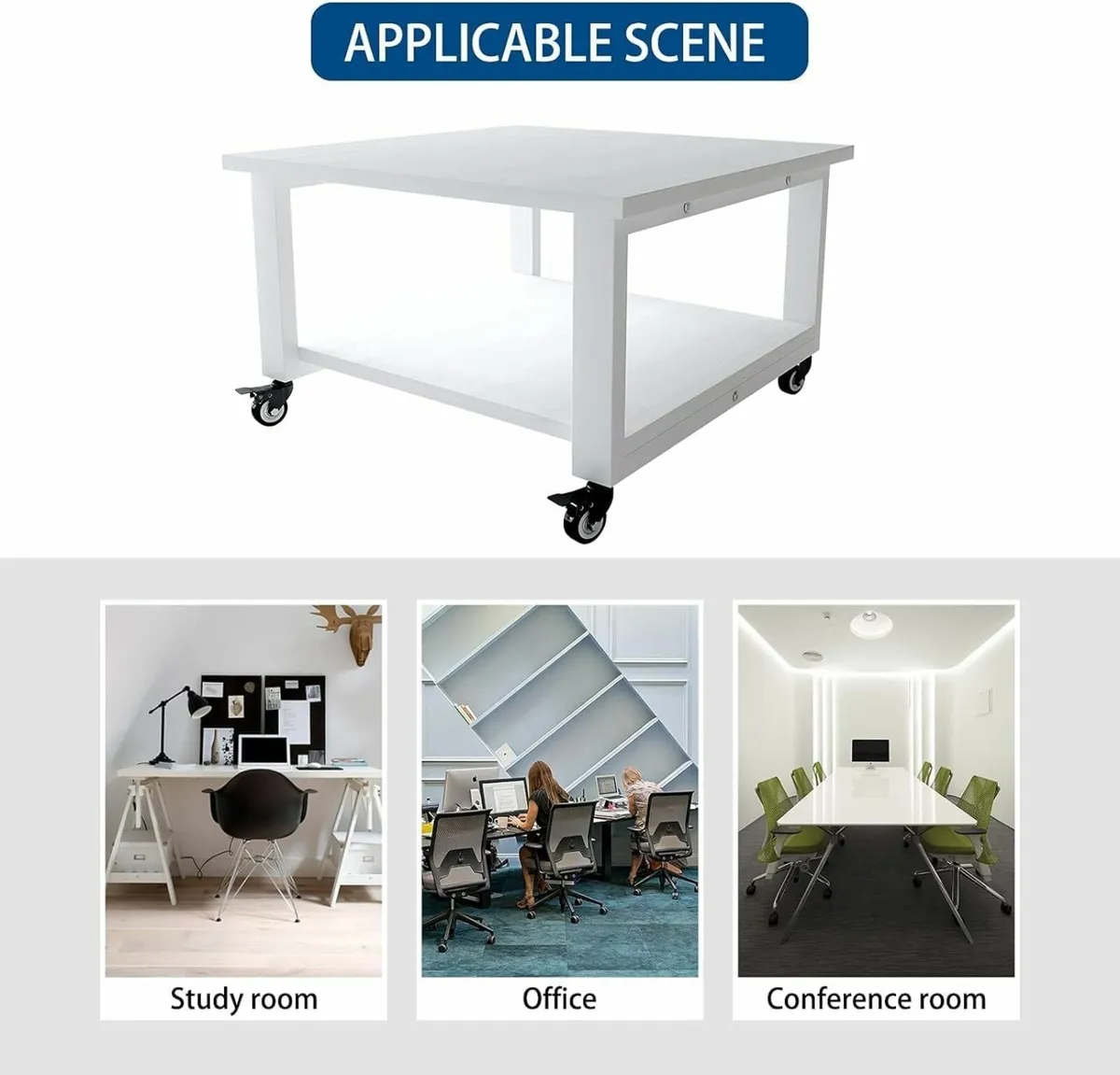 2-Tier Movable Laser Printer Copier Stand Cart - Image 3