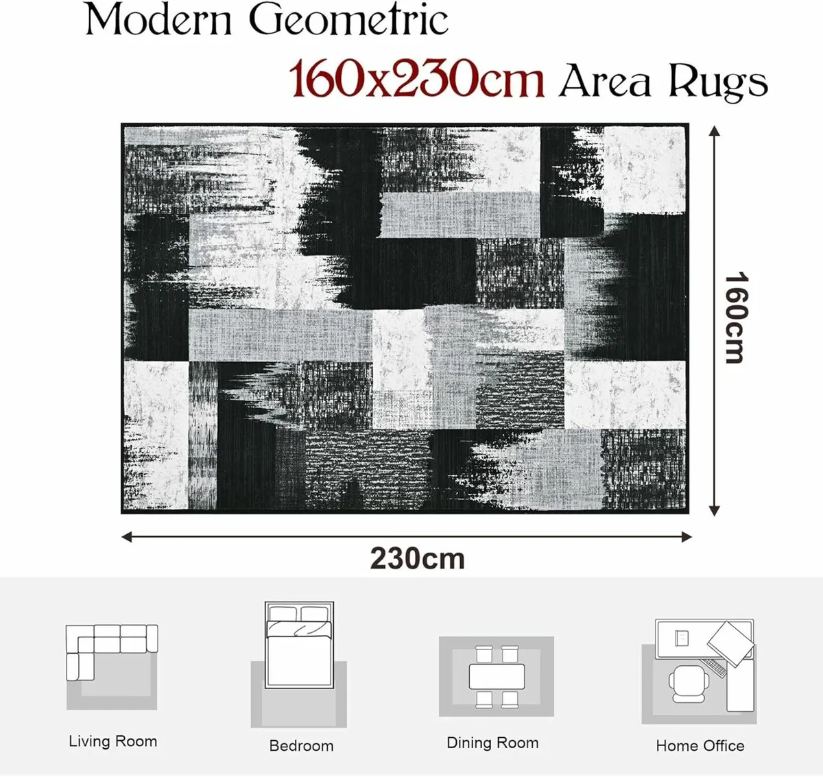 Rugs Living Room 160x230cm Area for Bedroom - Image 2