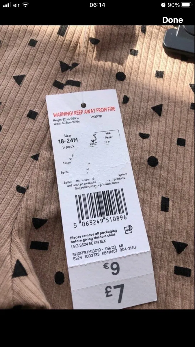 Girls BNWT leggings 12/24 mths €4 - Image 2