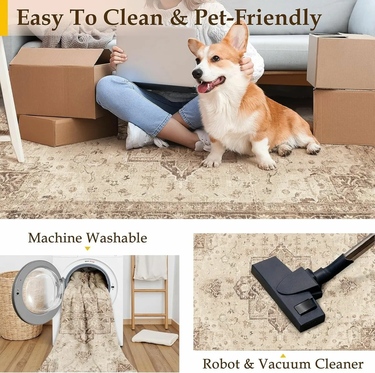 Vintage Rugs Living Room Area Rug 200x300cm - Image 4