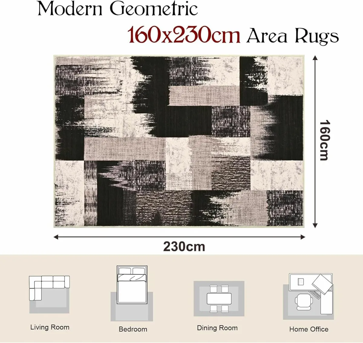 Rugs Living Room 160x230cm Area for Bedroom - Image 2