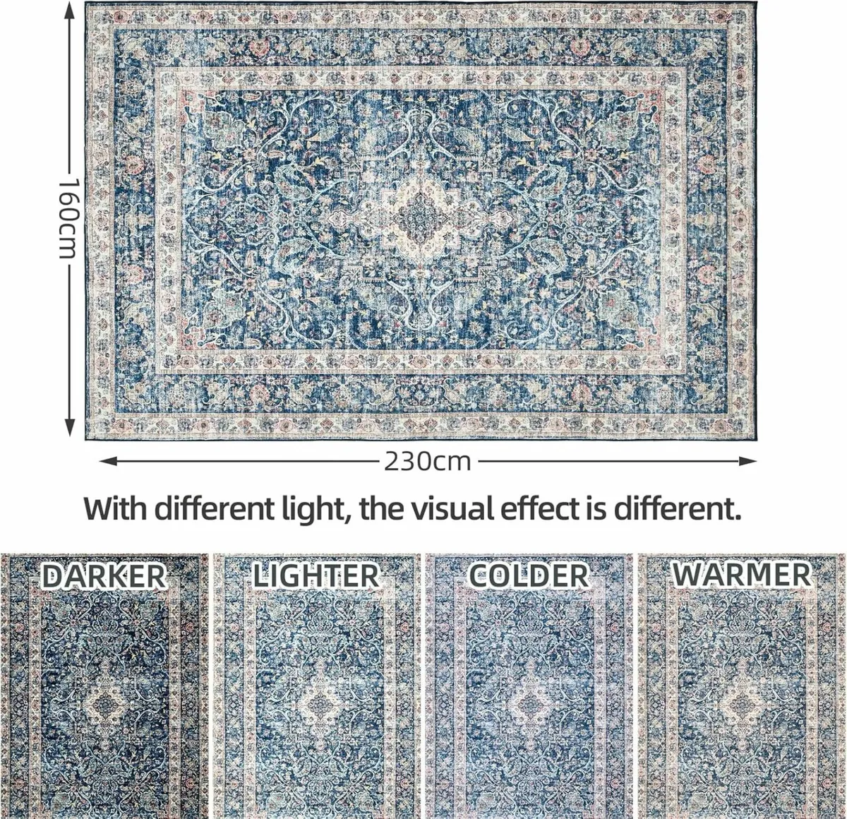 Rugs Living Room Large 160x230 cm Boho Vintage - Image 2