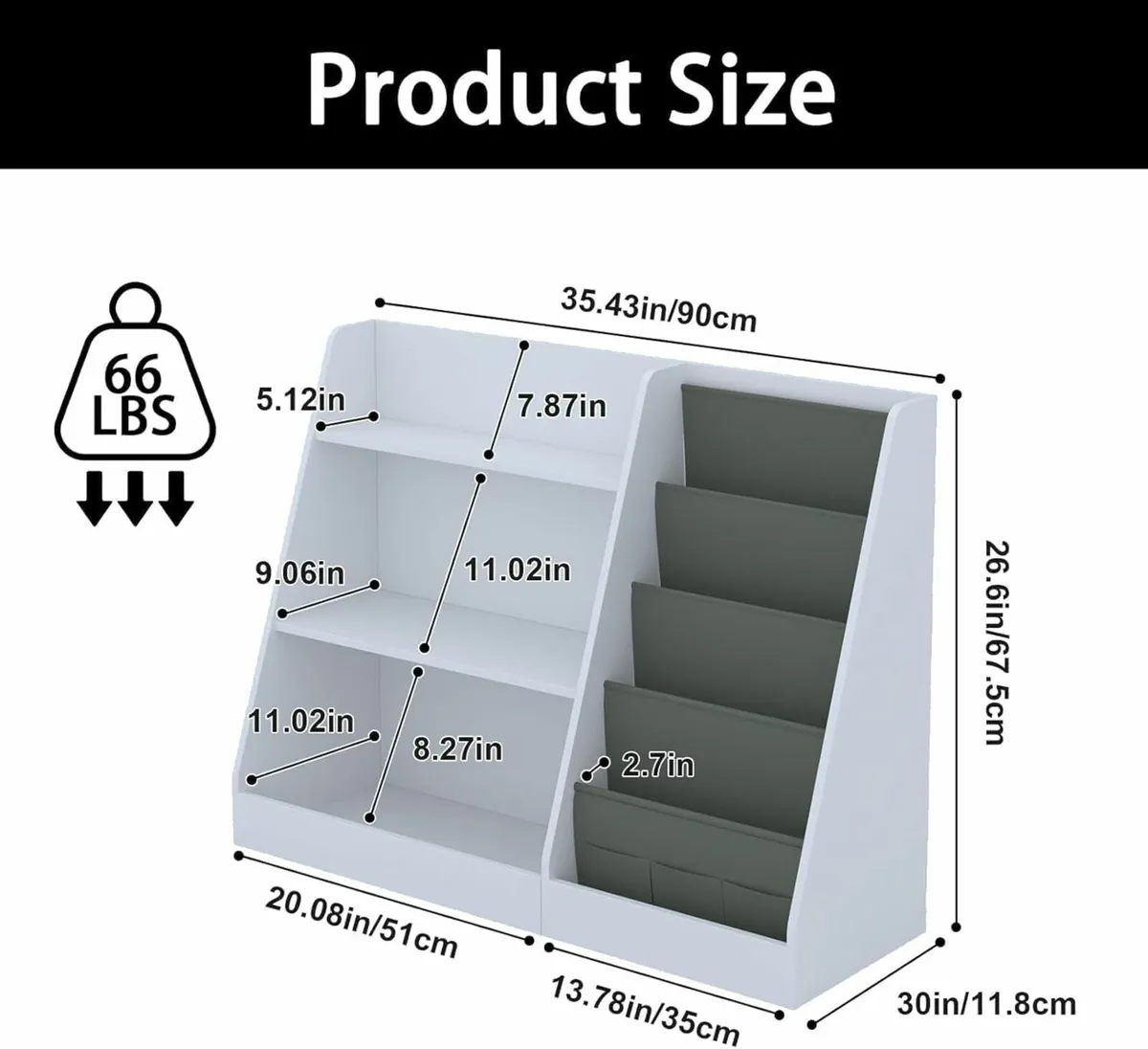 Kids' Bookshelf Wooden Childrens Bookcase kids - Image 2