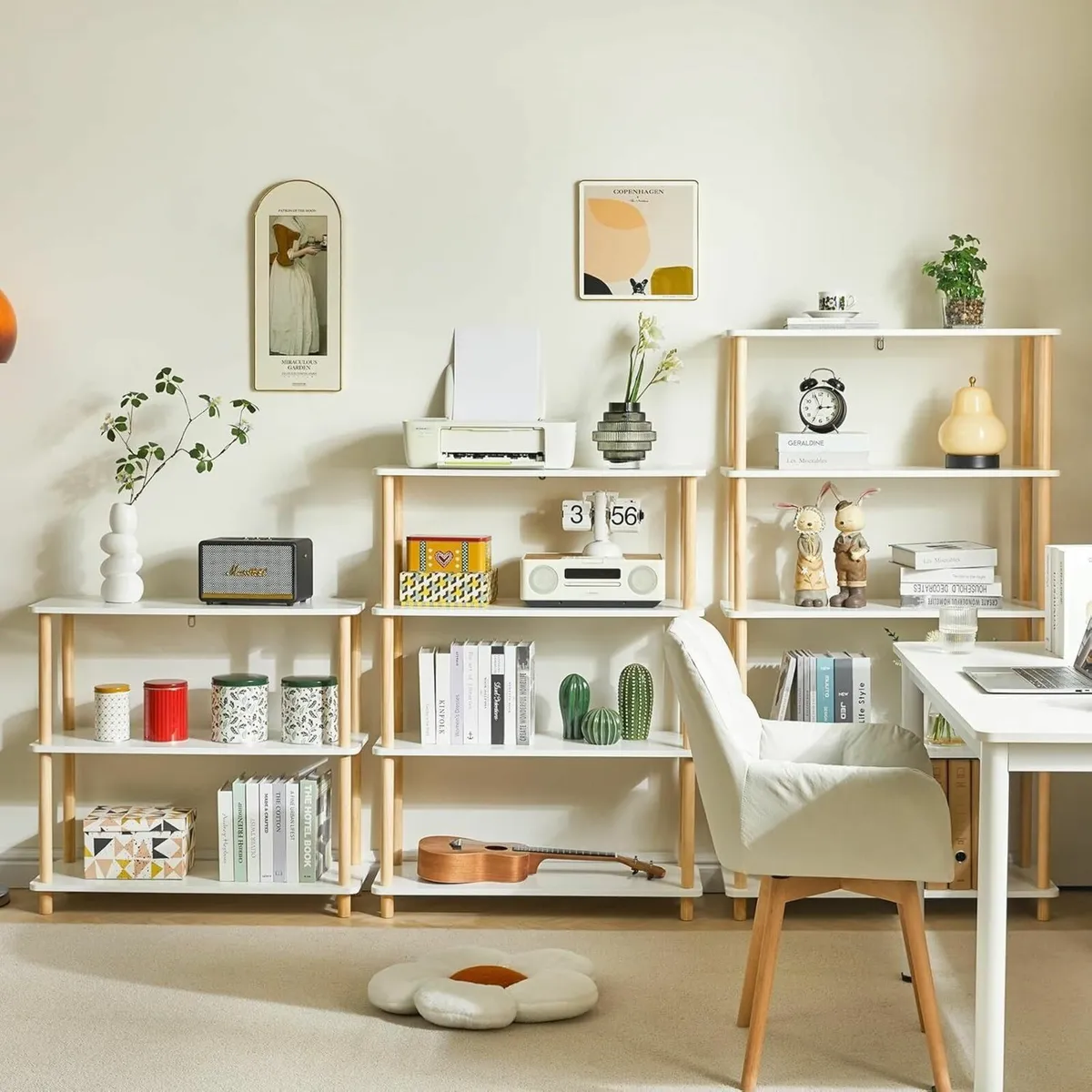 4-Tier Wooden Open Bookcase - Modern Freestanding - Image 2