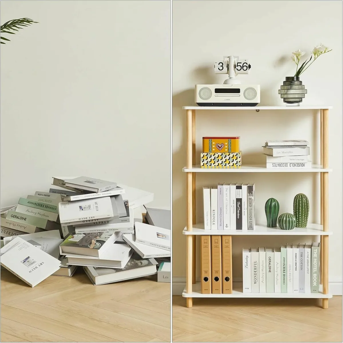4-Tier Wooden Open Bookcase - Modern Freestanding - Image 4