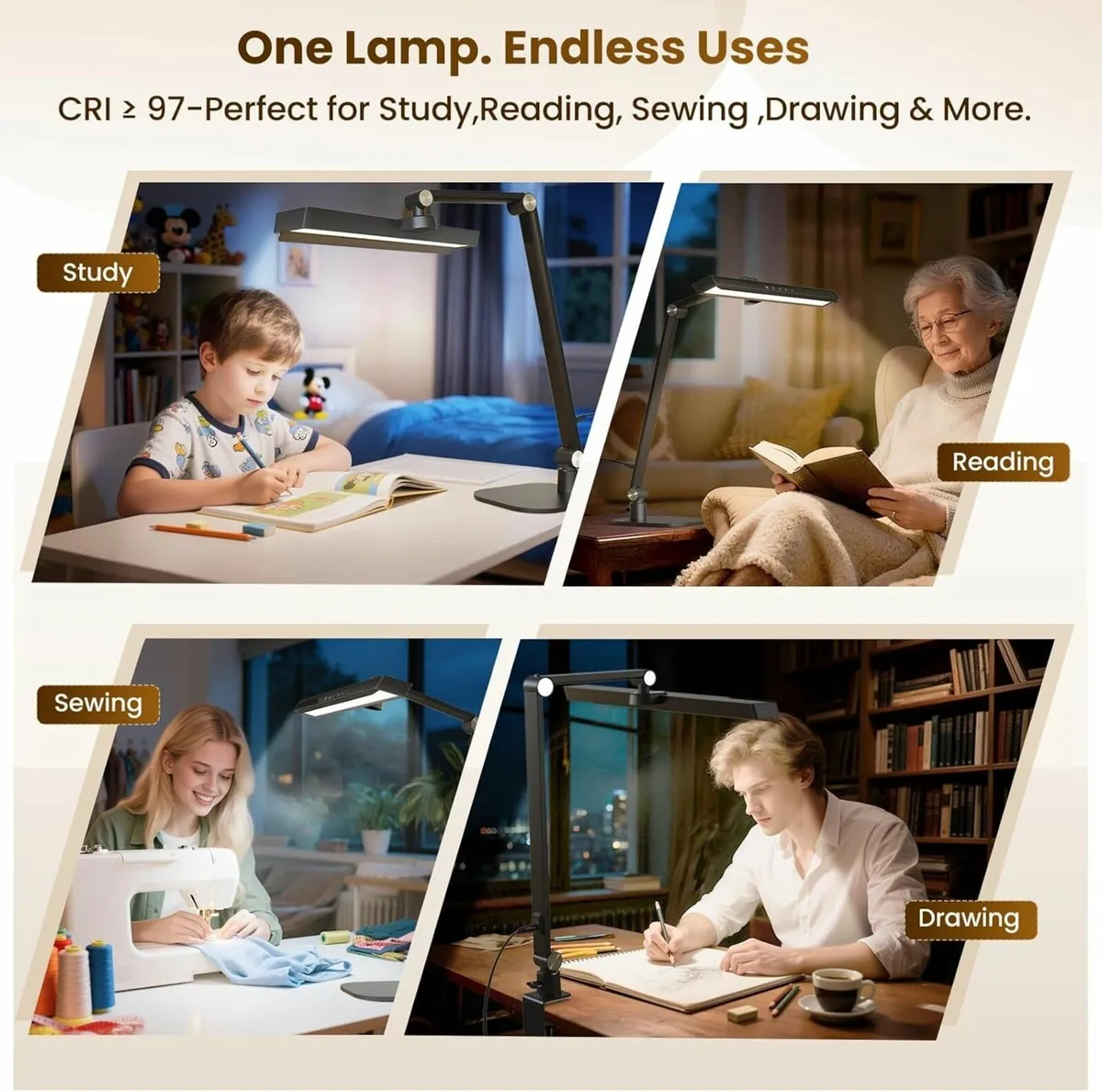 Desk Lamps for Home Office: 2 in 1 Eye-Caring - Image 4