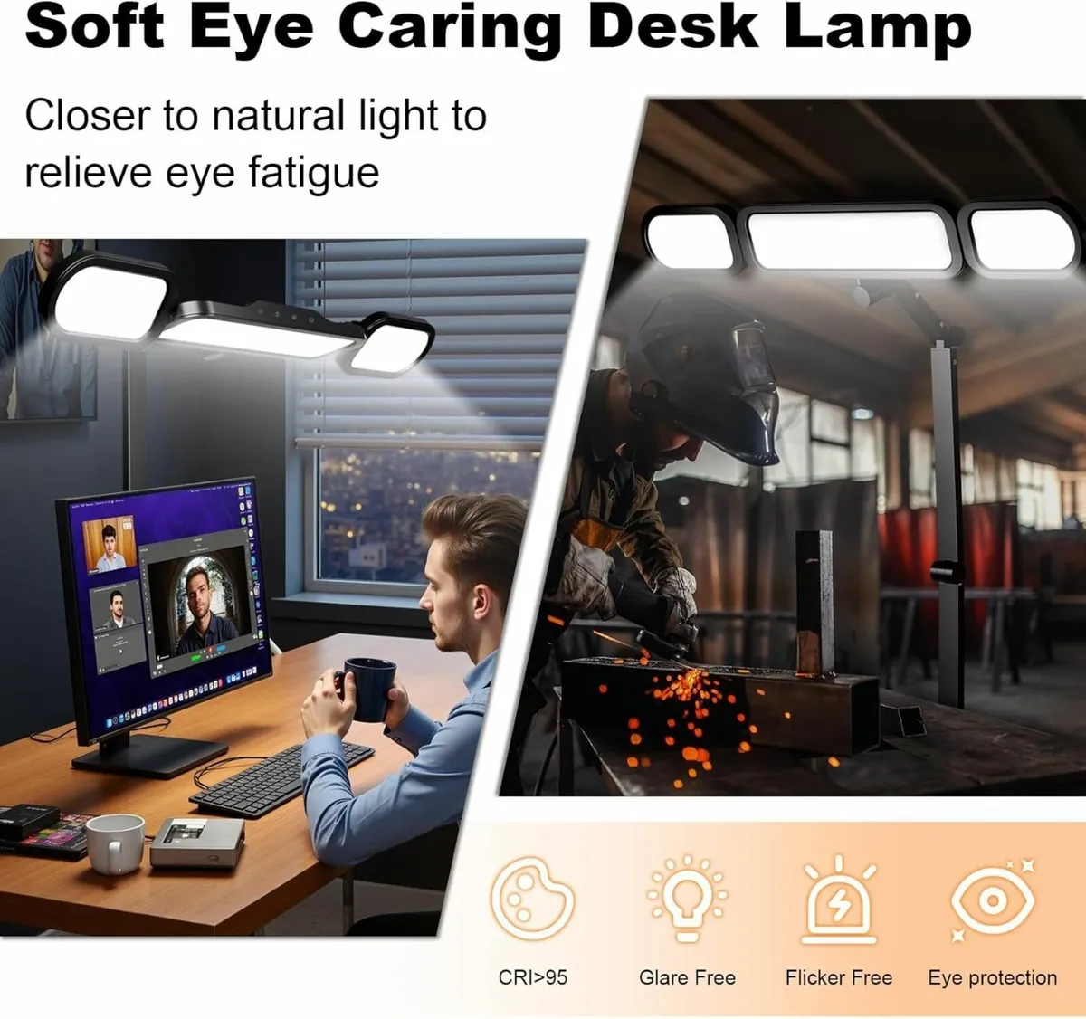 LED Desk Lamp with Clamp Adjustable Swing Arm - Image 3
