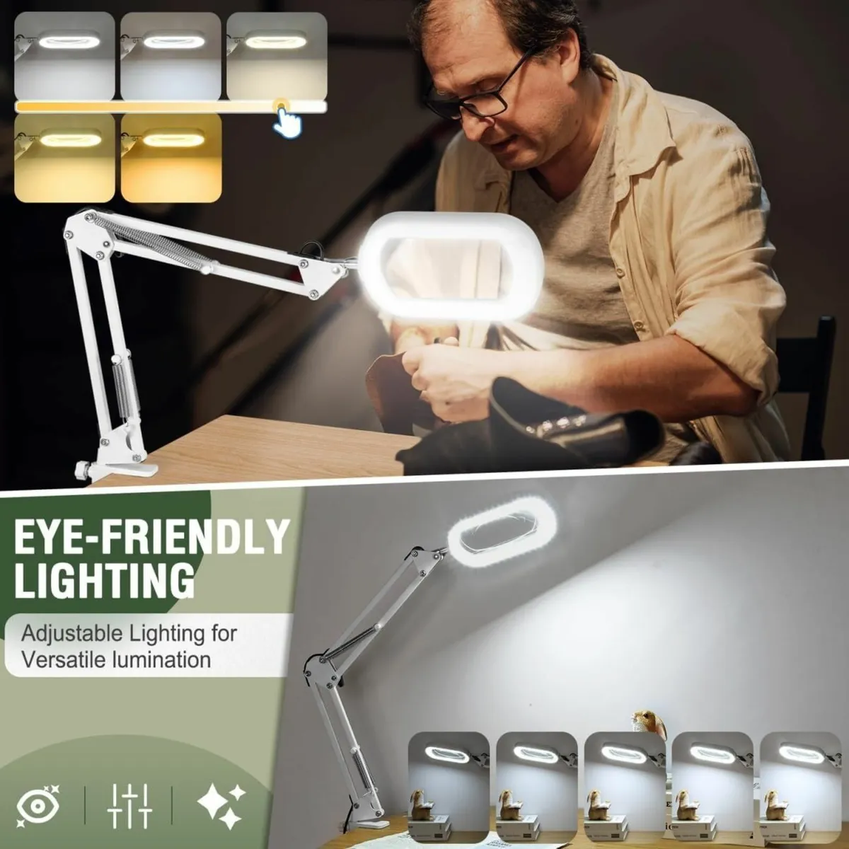 10X Rectangle Magnifying Glass with Light and - Image 3