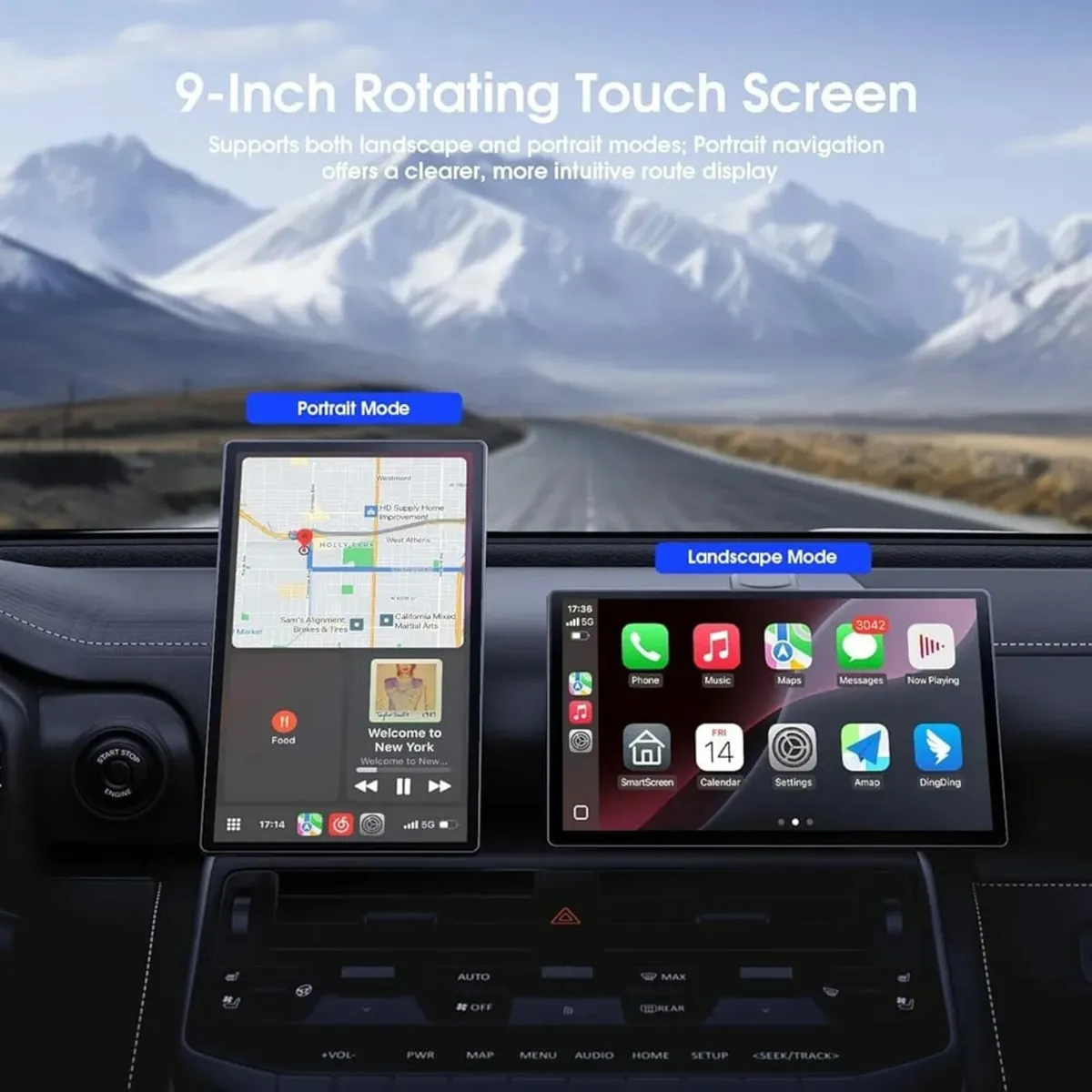 9'' Wireless Car Stereo with Apple Carplay & Andro - Image 2